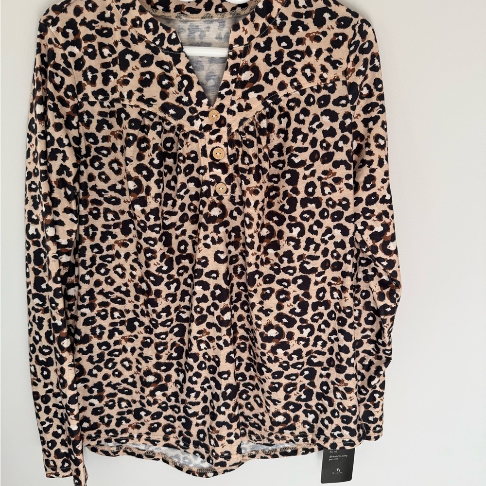 Stylish Leopard Print Women's Blouse